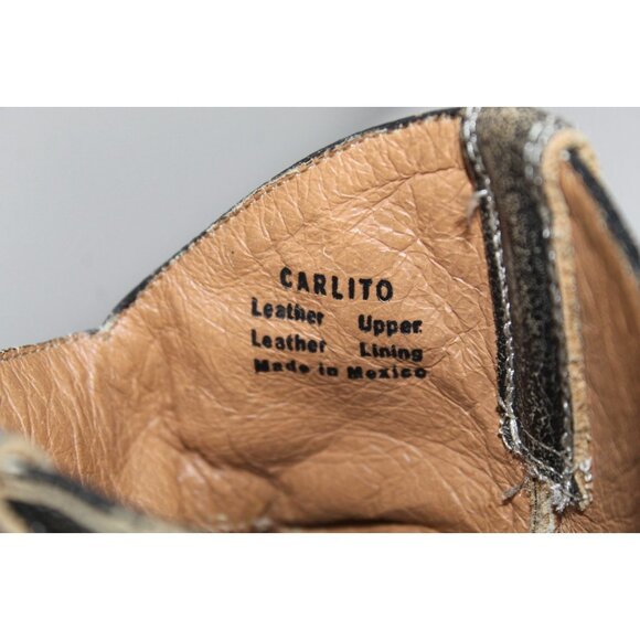 Miz Mooz Carlito Western Boots Sz 7 Gray Tan Distressed Short Cowgirl Booties - Picture 12 of 13